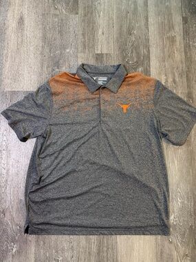 Longhorn Apparel Shirt Mens XXL Gray Polo Polyester Sports Golf Performance
